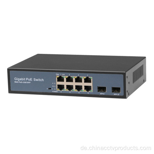 8 Port Gigabit CCTV Poe Switch mit SFP